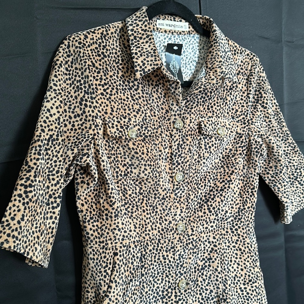 Leopard Print Shirt Dress